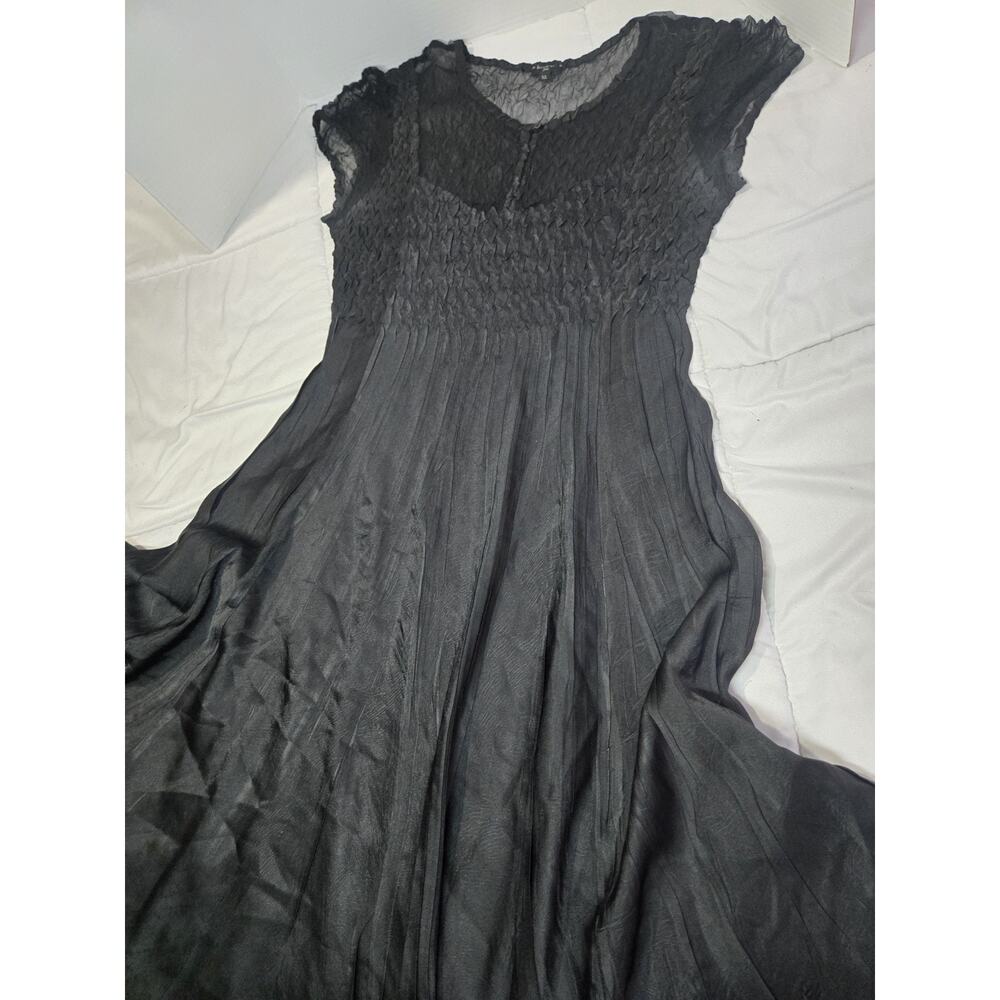 Komarov L Dress Lace Gorgeous Rich Black Evening Event Cocktail Line WhimsyGoth